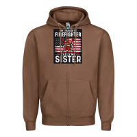 Chestnut my favorite firefighter calls me sister. Zipper Hoodie - linhVisuals