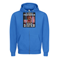 True Royal my favorite firefighter calls me sister. Zipper Hoodie - linhVisuals