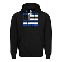 Black blue lives matter for police officer Zipper Hoodie - linhVisuals