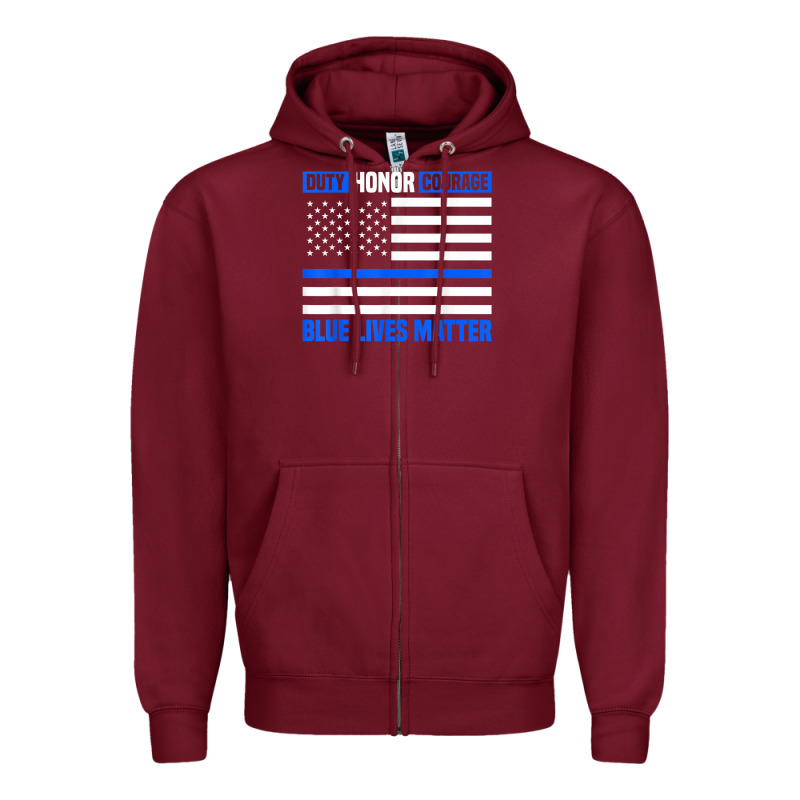 Blue Lives Matter For Police Officer Zipper Hoodie by linhVisuals | Teevron