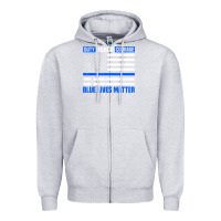 Heather Grey blue lives matter for police officer Zipper Hoodie - linhVisuals