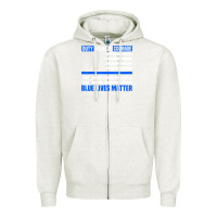 Oatmeal Heather blue lives matter for police officer Zipper Hoodie - linhVisuals