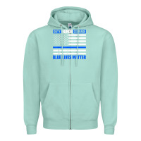 Seafoam blue lives matter for police officer Zipper Hoodie - linhVisuals