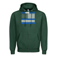 Sports Green blue lives matter for police officer Zipper Hoodie - linhVisuals