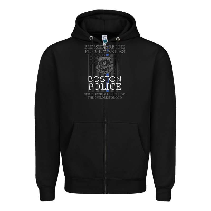 Boston Police Shirt Saint Michael Police Officer Prayer Zipper Hoodie by linhVisuals | Teevron