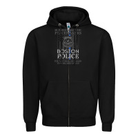 Black boston police shirt saint michael police officer prayer Zipper Hoodie - linhVisuals