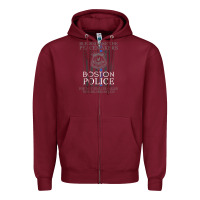 Burgundy boston police shirt saint michael police officer prayer Zipper Hoodie - linhVisuals