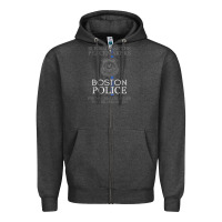 Charcoal Heather boston police shirt saint michael police officer prayer Zipper Hoodie - linhVisuals