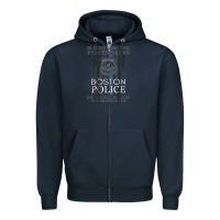 Navy boston police shirt saint michael police officer prayer Zipper Hoodie - linhVisuals