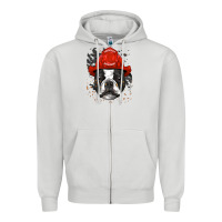 Dove Grey boston terrier firefighter boston terrier dog lover premium Zipper Hoodie - linhVisuals