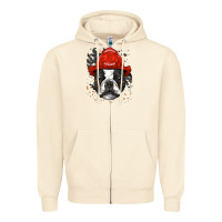 Sandshell boston terrier firefighter boston terrier dog lover premium Zipper Hoodie - linhVisuals