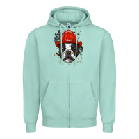 Seafoam boston terrier firefighter boston terrier dog lover premium Zipper Hoodie - linhVisuals