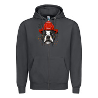 Smoke boston terrier firefighter boston terrier dog lover premium Zipper Hoodie - linhVisuals