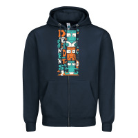 Navy oke 15 Zipper Hoodie - linhVisuals