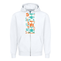 White oke 15 Zipper Hoodie - linhVisuals