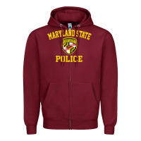 Burgundy maryland state police Zipper Hoodie - linhVisuals
