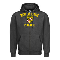 Charcoal Heather maryland state police Zipper Hoodie - linhVisuals