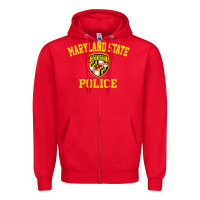 Red maryland state police Zipper Hoodie - linhVisuals
