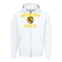White maryland state police Zipper Hoodie - linhVisuals