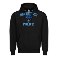 Black massachusetts state police Zipper Hoodie - linhVisuals