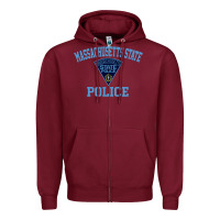 Burgundy massachusetts state police Zipper Hoodie - linhVisuals