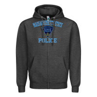Charcoal Heather massachusetts state police Zipper Hoodie - linhVisuals