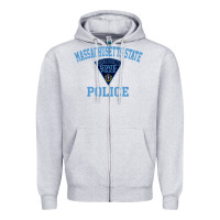 Heather Grey massachusetts state police Zipper Hoodie - linhVisuals