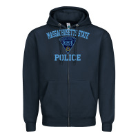 Navy massachusetts state police Zipper Hoodie - linhVisuals