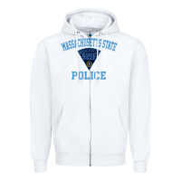 White massachusetts state police Zipper Hoodie - linhVisuals