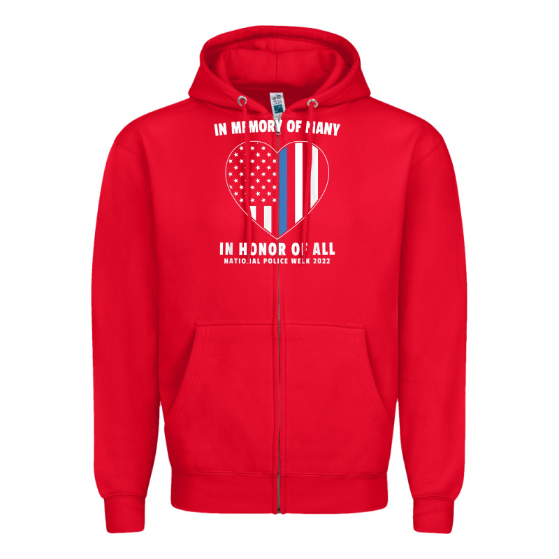 National Police Week Shirt In Memory And Honor Us Flag Zipper Hoodie by linhVisuals | Teevron