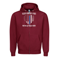 Burgundy national police week shirt vintage blue line american flag Zipper Hoodie - linhVisuals