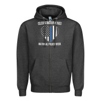 Charcoal Heather national police week shirt vintage blue line american flag Zipper Hoodie - linhVisuals
