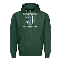 Sports Green national police week shirt vintage blue line american flag Zipper Hoodie - linhVisuals