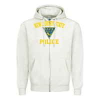 Oatmeal Heather new jersey state police Zipper Hoodie - linhVisuals