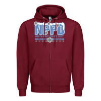 Burgundy north pole police department Zipper Hoodie - linhVisuals