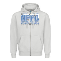 Dove Grey north pole police department Zipper Hoodie - linhVisuals