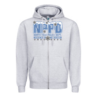 Heather Grey north pole police department Zipper Hoodie - linhVisuals