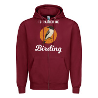 Burgundy birding birdwatching eastern phoebe Zipper Hoodie - linhVisuals
