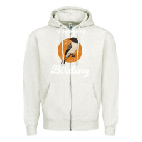 Oatmeal Heather birding birdwatching eastern phoebe Zipper Hoodie - linhVisuals