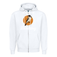 White birding birdwatching eastern phoebe Zipper Hoodie - linhVisuals
