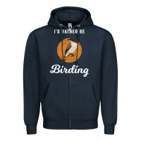 Navy birding birdwatching eastern phoebe Zipper Hoodie - linhVisuals