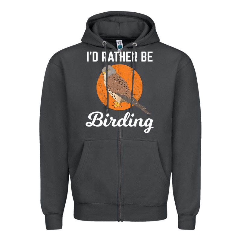 Birding Birdwatching Kestrel Bird Bird Zipper Hoodie by linhVisuals | Teevron