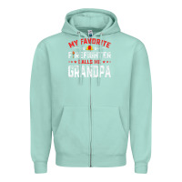 Seafoam mens father's day my favorite firefighter calls me grandpa premium Zipper Hoodie - linhVisuals