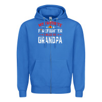 True Royal mens father's day my favorite firefighter calls me grandpa premium Zipper Hoodie - linhVisuals