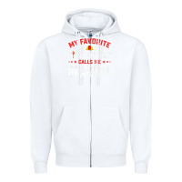 White mens father's day my favorite firefighter calls me grandpa premium Zipper Hoodie - linhVisuals