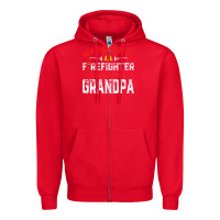 Red mens father's day my favorite firefighter calls me grandpa premium Zipper Hoodie - linhVisuals