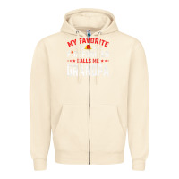 Sandshell mens father's day my favorite firefighter calls me grandpa premium Zipper Hoodie - linhVisuals