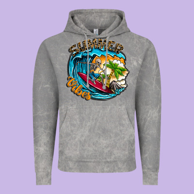 Summer Vibes Vintage Hoodie Designed By Cowhidedigitalart