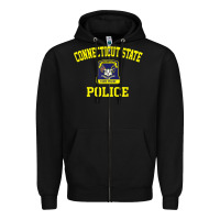 Black connecticut state police Zipper Hoodie - linhVisuals