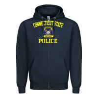 Navy connecticut state police Zipper Hoodie - linhVisuals